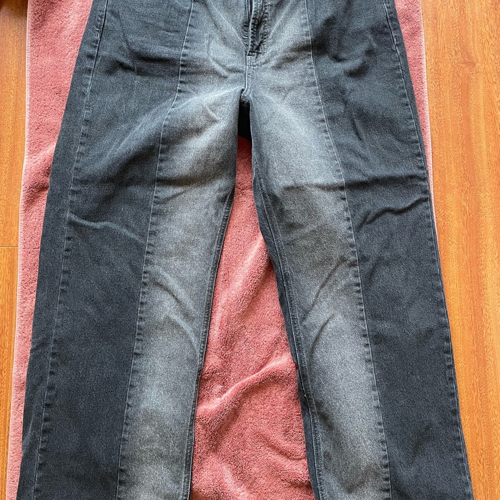 Old Navy Black and Gray Flare Wide Leg Jeans